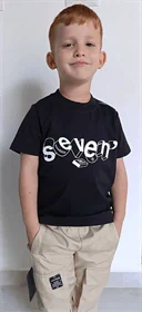 חולצת טי-שירט A-SEVEN שחור