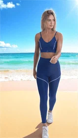 חליפות יוגה מחטבת ELLUL כחול