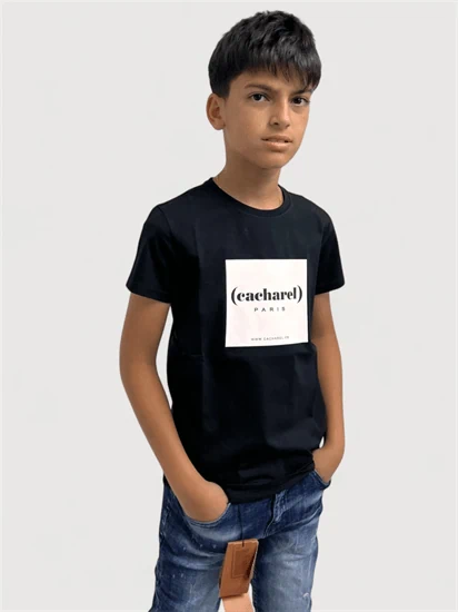 חולצת טי-שירט CACHAREL שחור/לבן