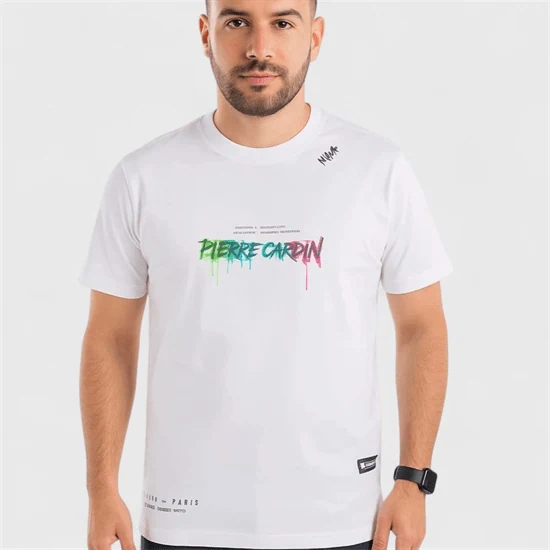 חולצת טי-שירט PIERRE CARDIN לבן027