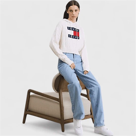 שריג בטן קפוצ'ון TOMMY HILFIGER לבן