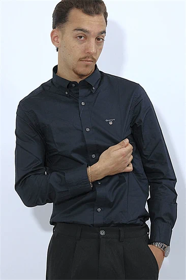 חולצה מכופתרת GANT slim fit שחור